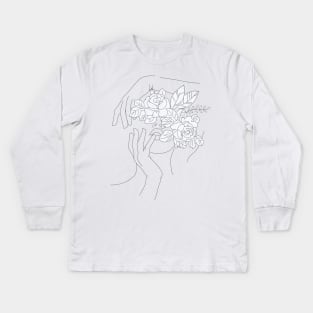 Abstract woman portrait Kids Long Sleeve T-Shirt